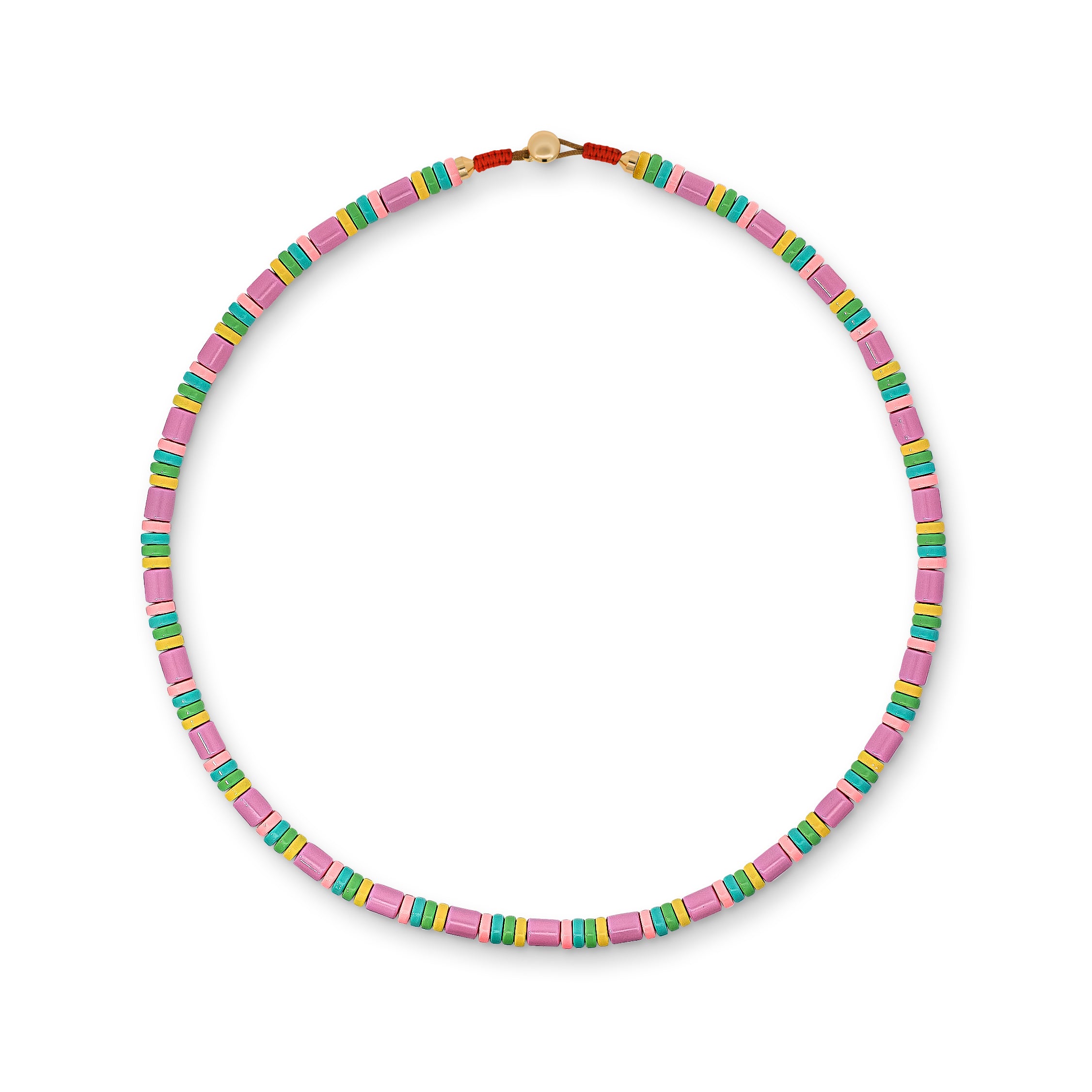 Lilac and Pastel Metal Beaded Necklace – XUXA