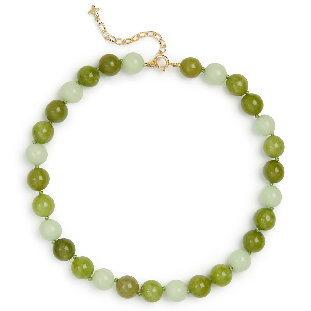 Green Mixed Jade Stone Natural Beaded Necklace