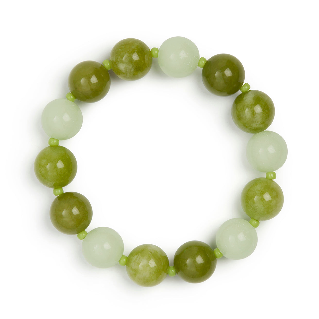 Green Mixed Jade Stone Natural Beaded Bracelet