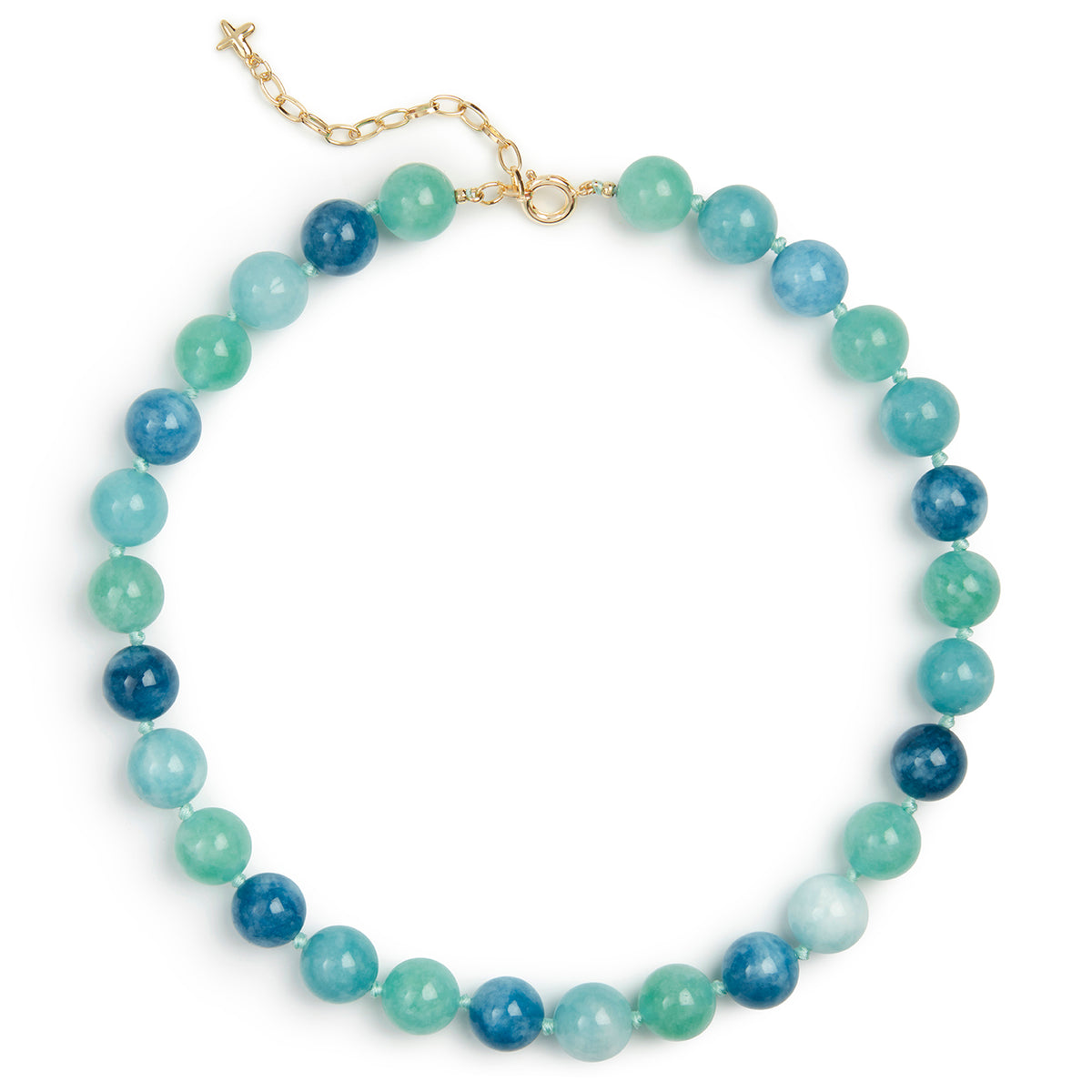 & Green Mixed Jade Stone Natural Beaded Necklace
