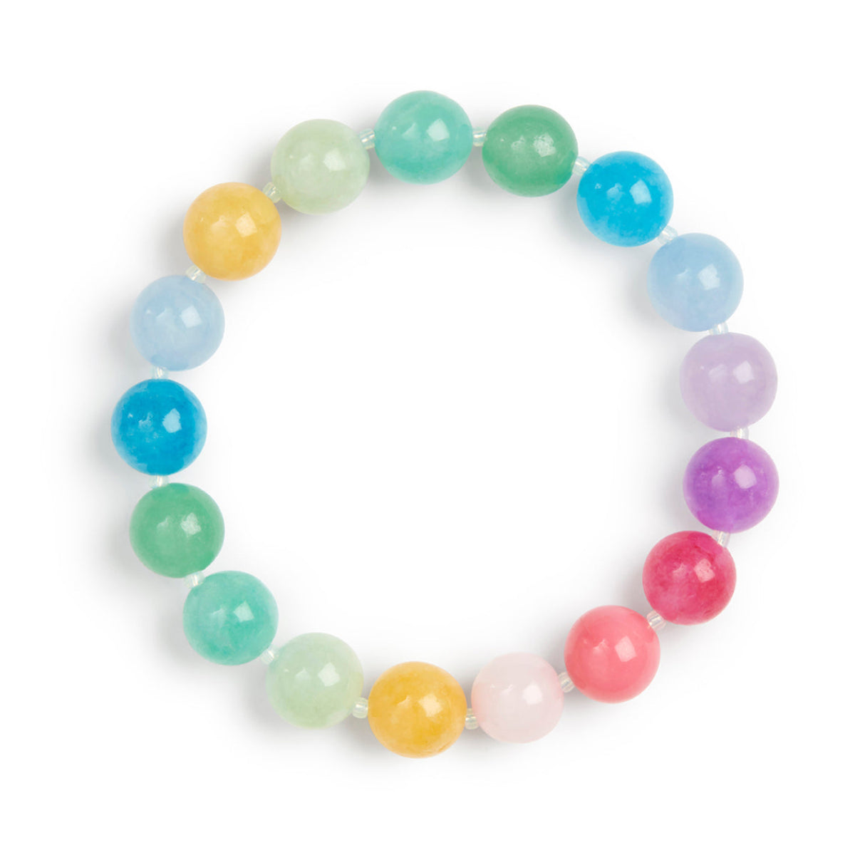 Multicoloured Rainbow Jade Stone Beaded Bracelet