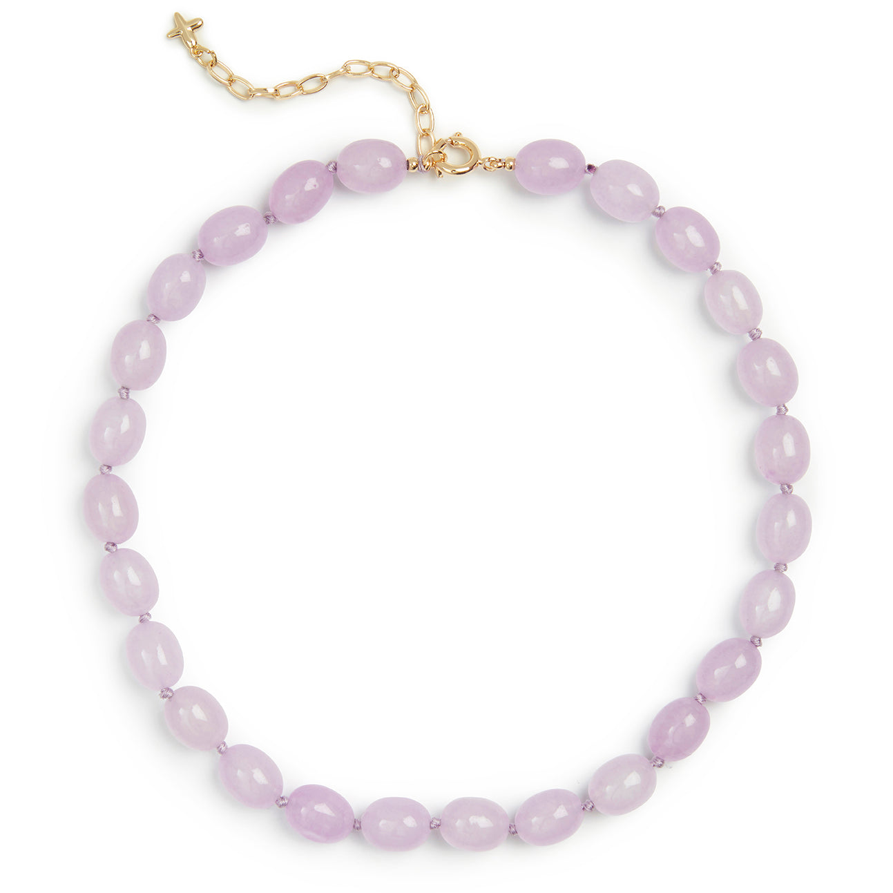 Lilac Jade Stone Natural Beaded Necklace