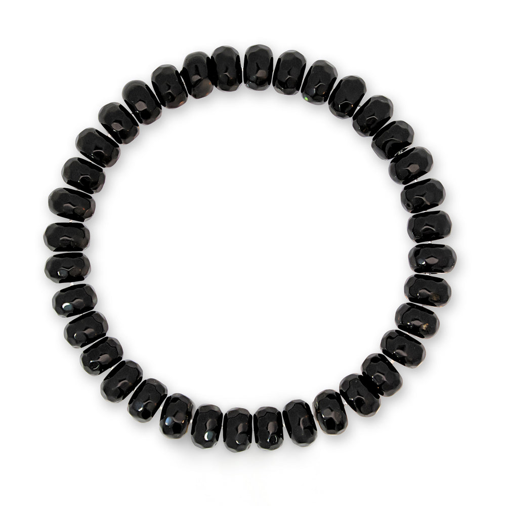 Black Mixed Jade Stone Natural Beaded Charm Bracelet
