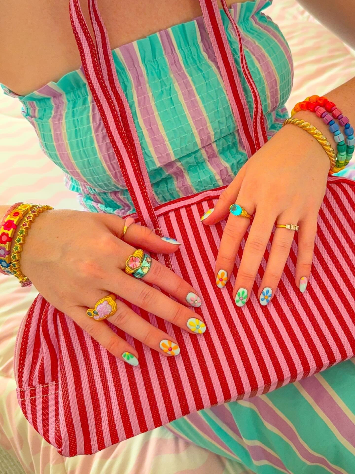 Multicoloured Rainbow Chunky Beaded Necklace