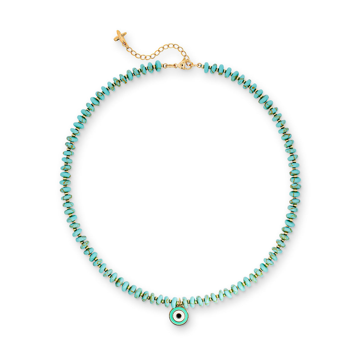 Natural Stone Beaded Charm Necklace
