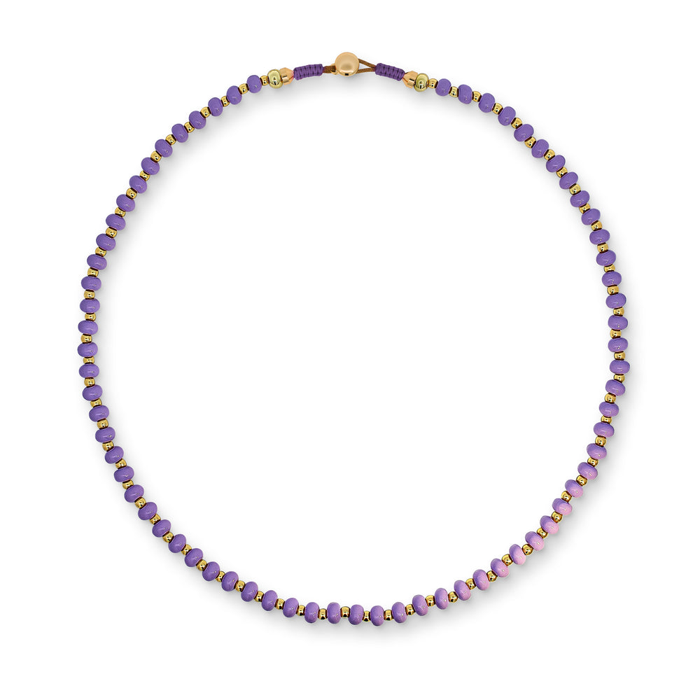 Lilac Metal Beaded Necklace