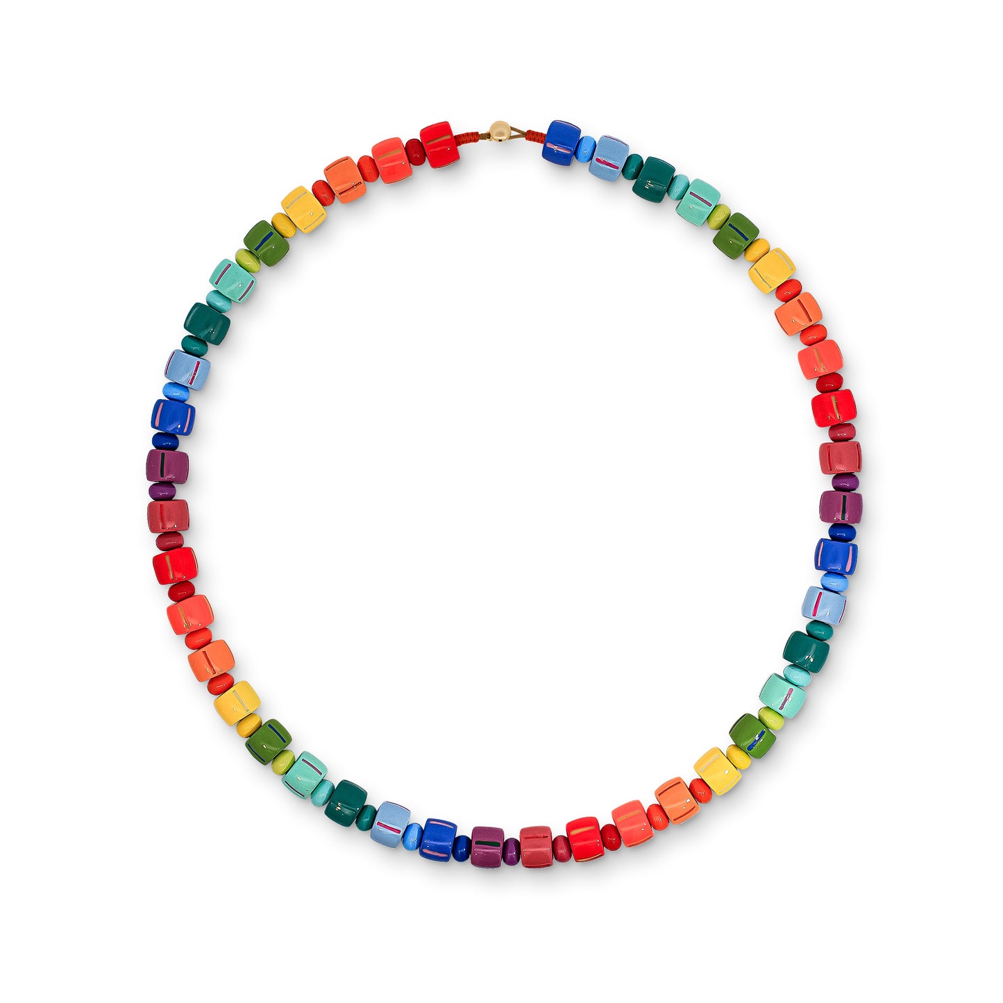 Multicoloured Rainbow Chunky Beaded Necklace