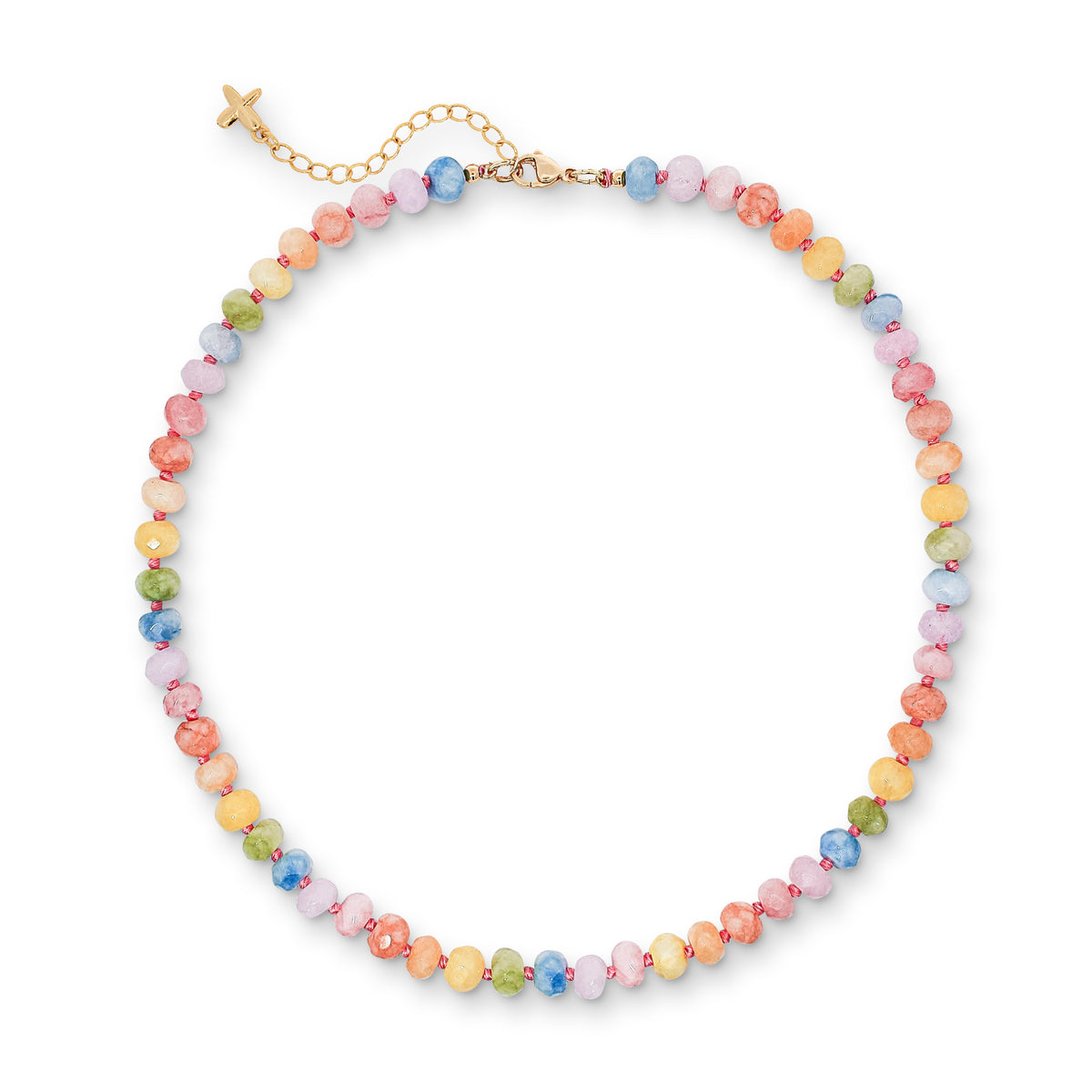 Multicoloured Pastel Jade Stone Beaded Necklace