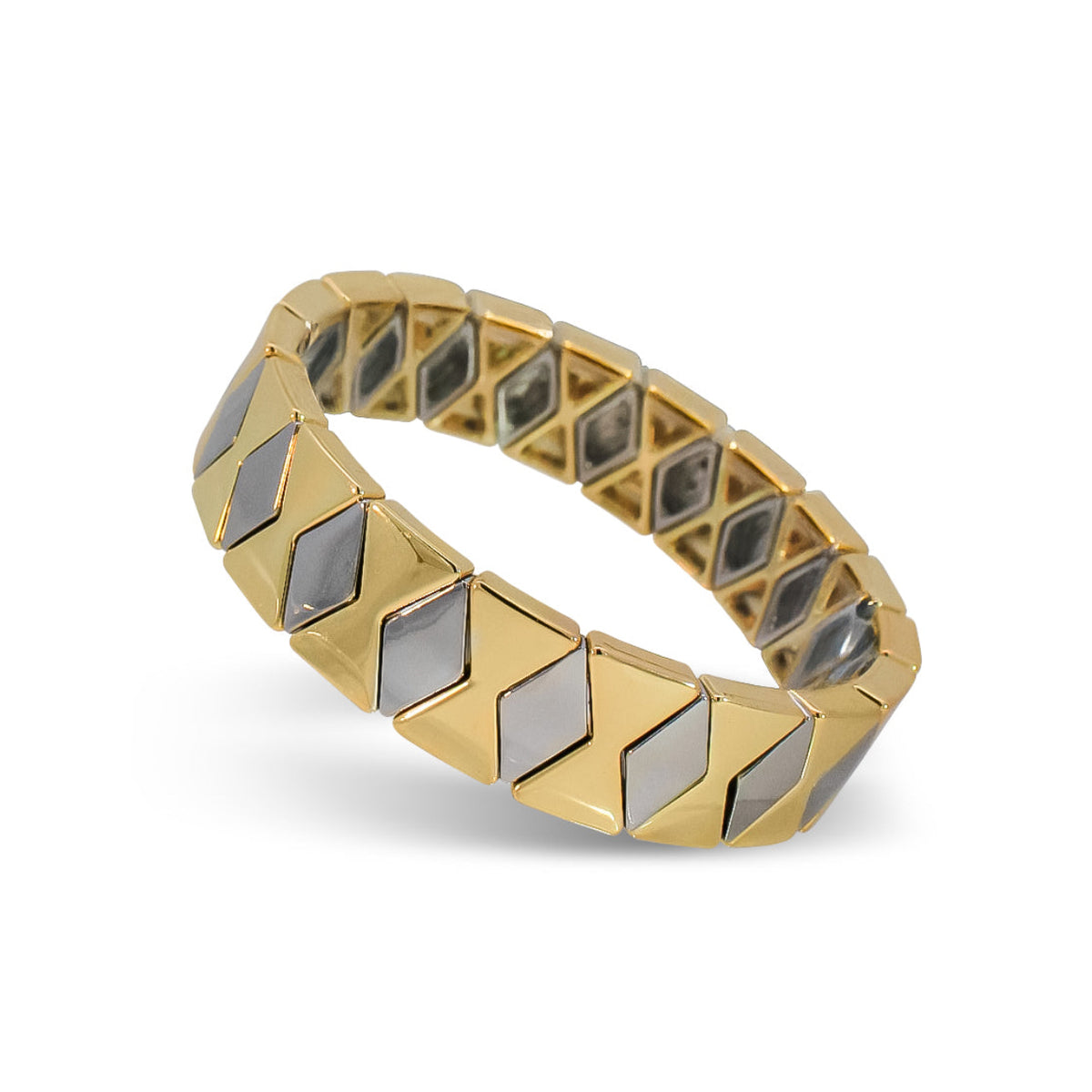 Silver Diamond Pattern Metal Bracelet