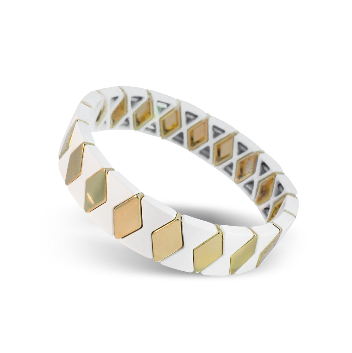 Gold Diamond Pattern Metal Bracelet