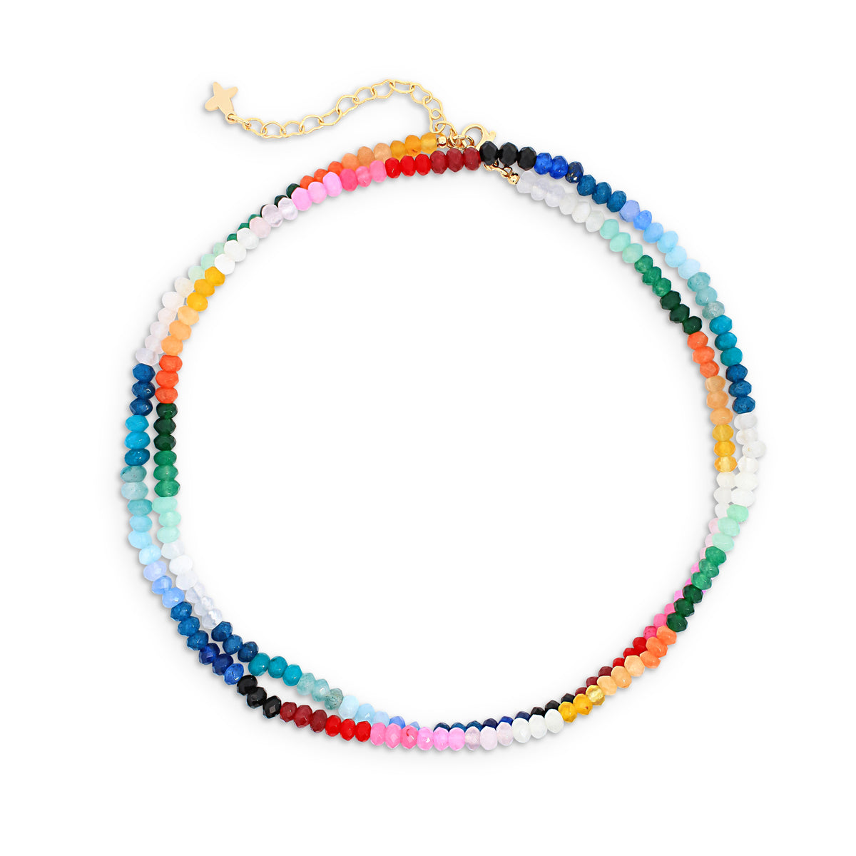 Multicoloured Jade Stone Long Necklace