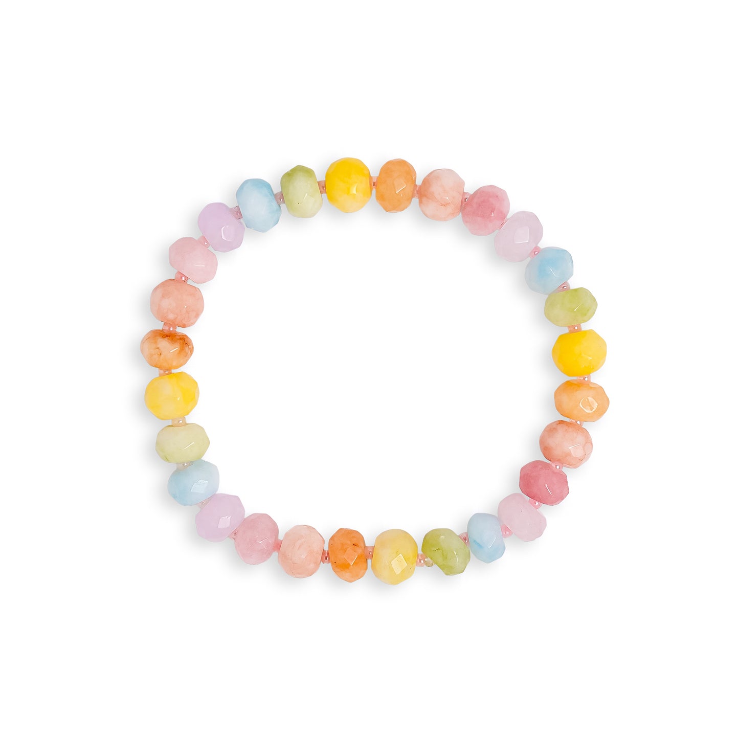 Multicoloured Pastel Jade Stone Natural Beaded Bracelet