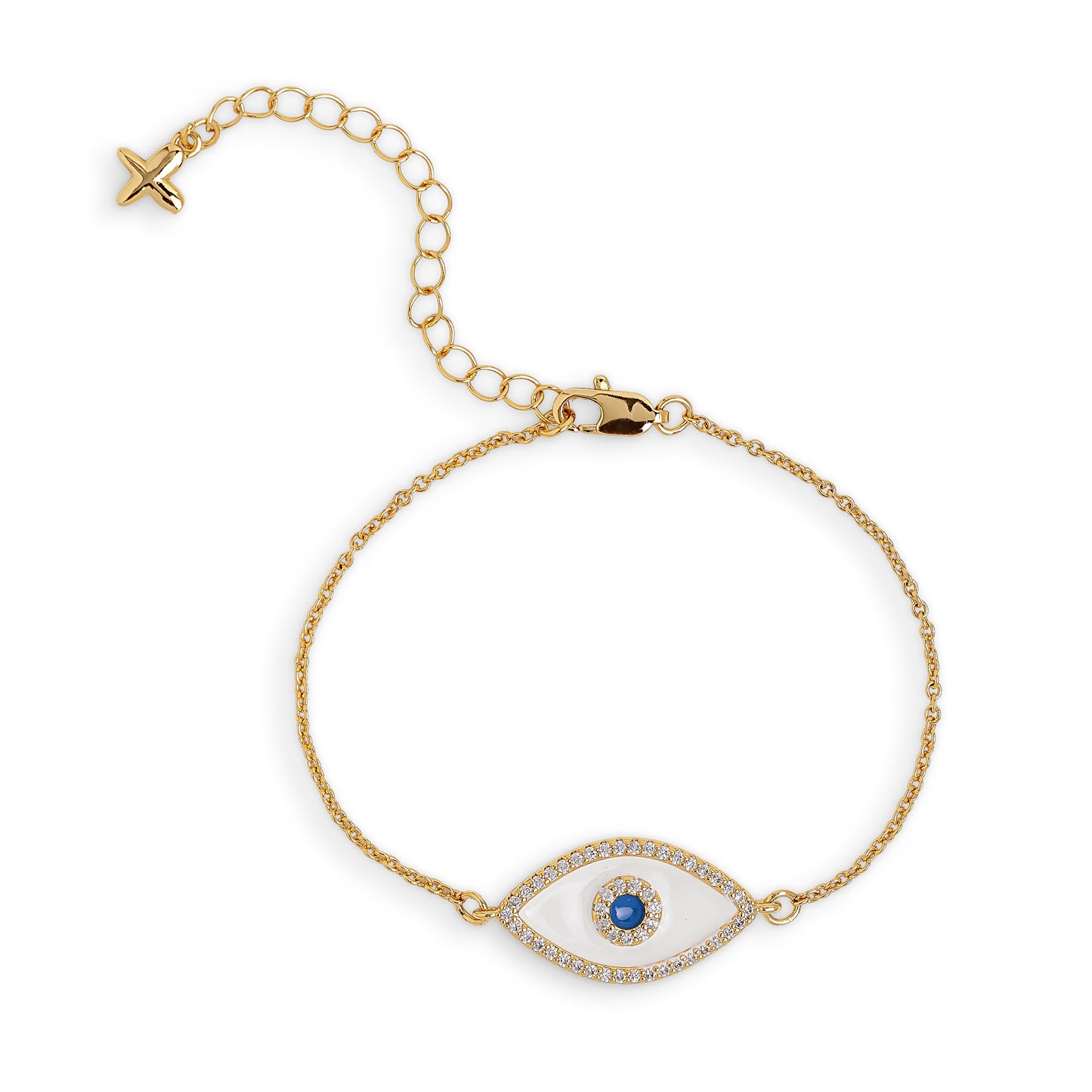 White Evil Eye Charm Bracelet