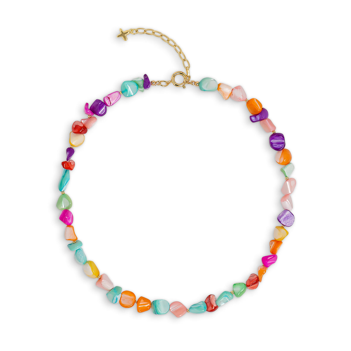 Pastel Rainbow Stone Beaded Necklace