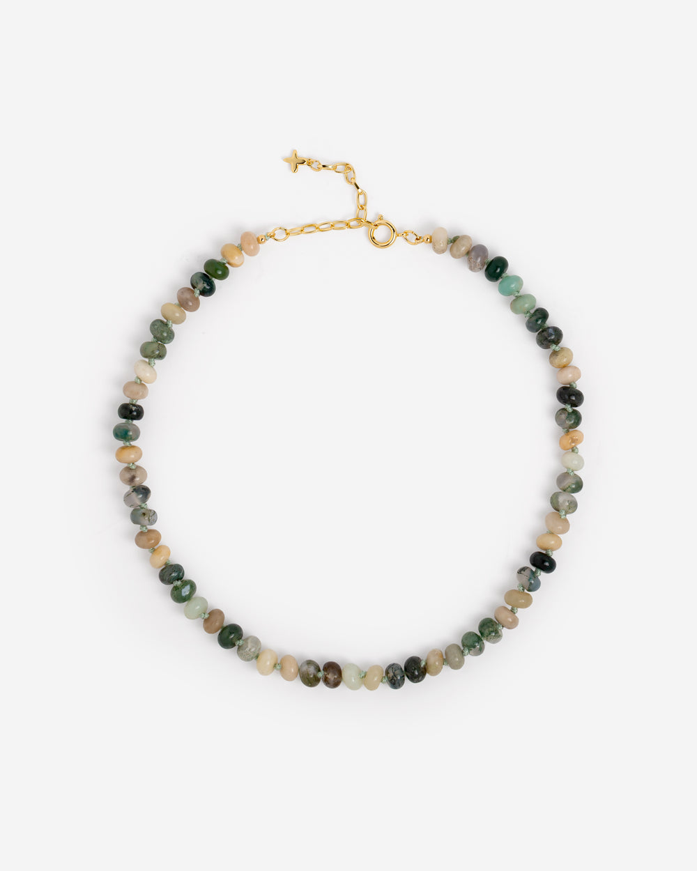 Amazonite Stone & Coin Charm Beaded Necklace