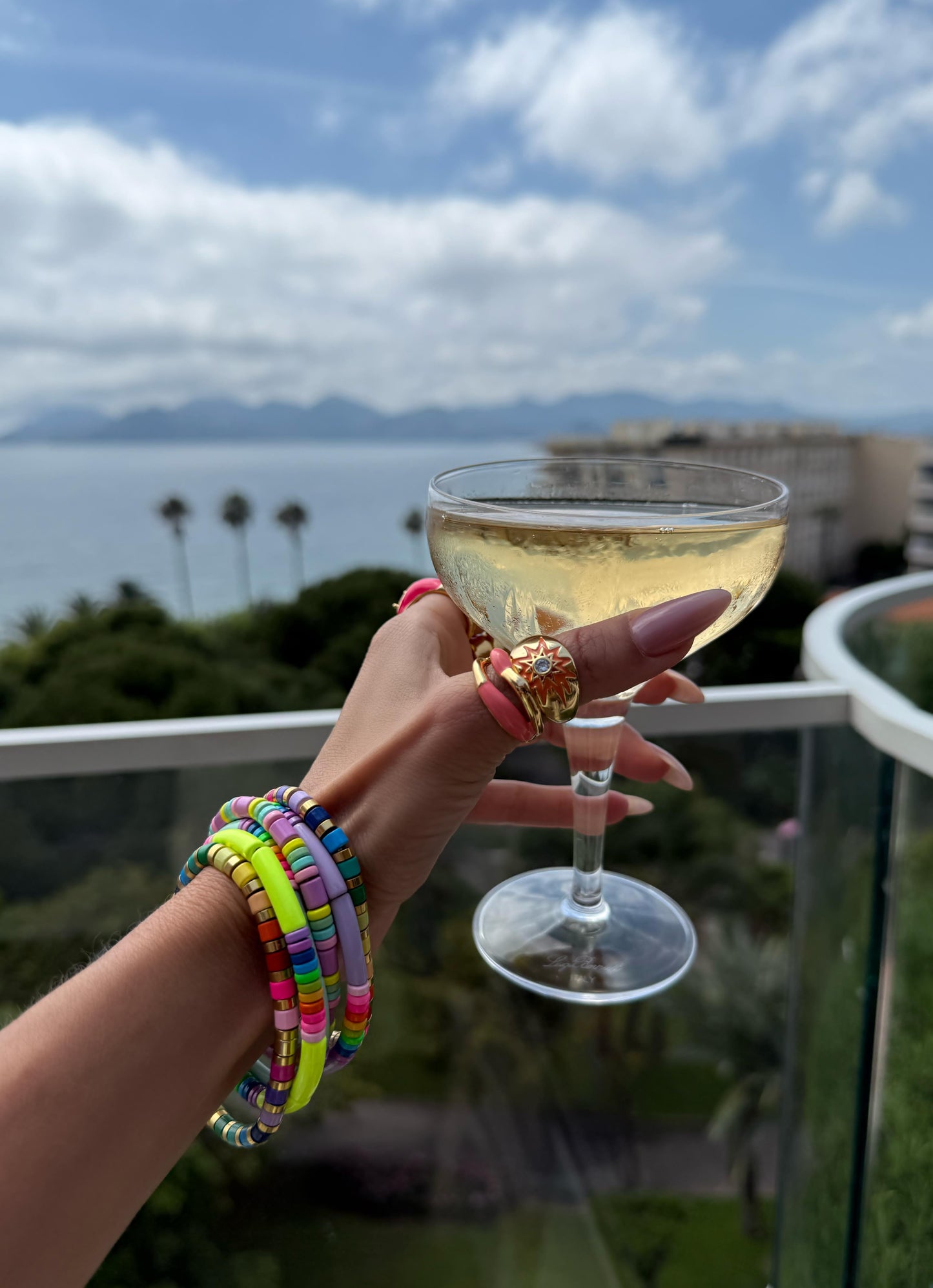 Orange Embellished Star Enamel Ring