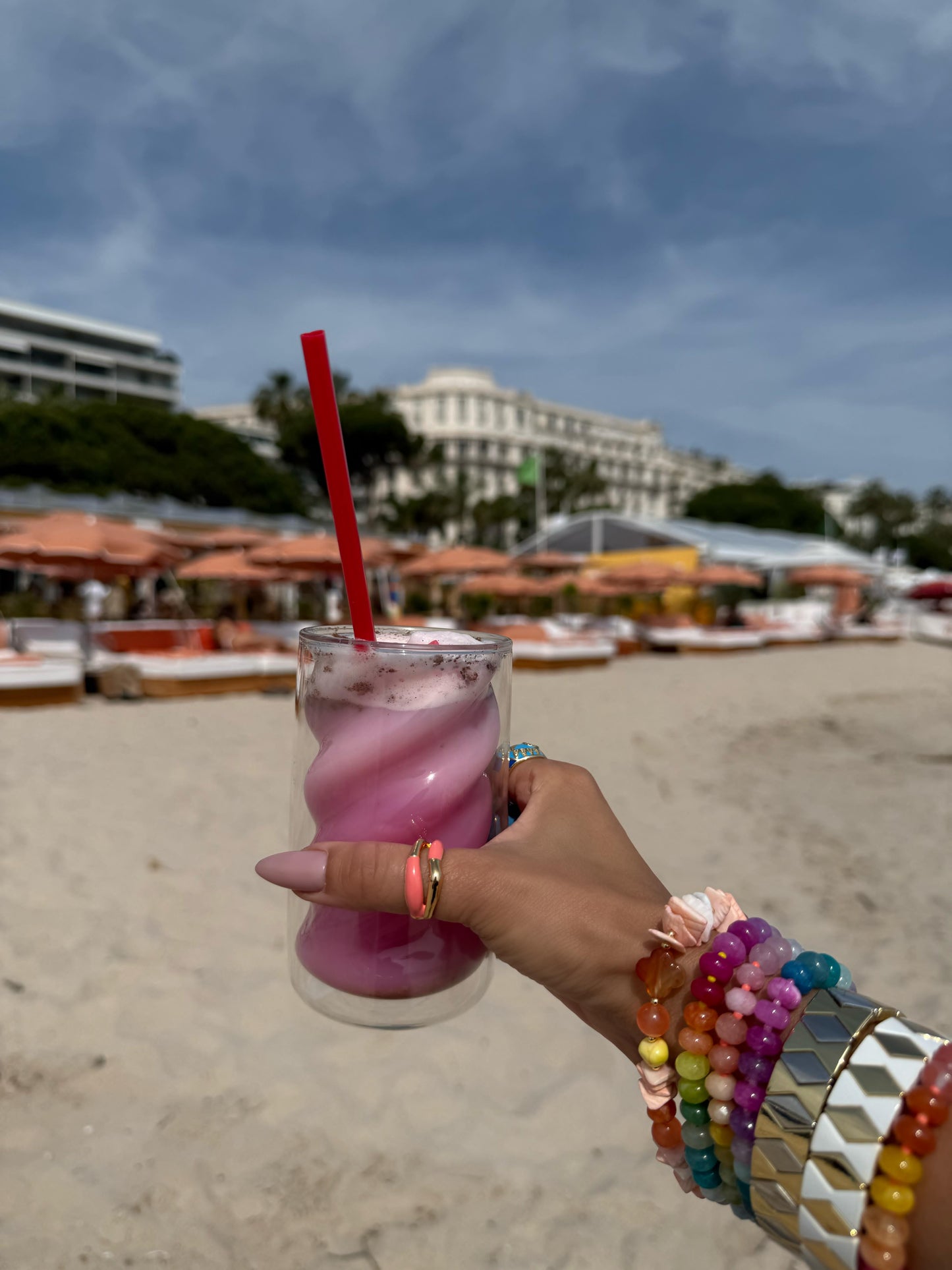 Coral Enamel Wave Ring