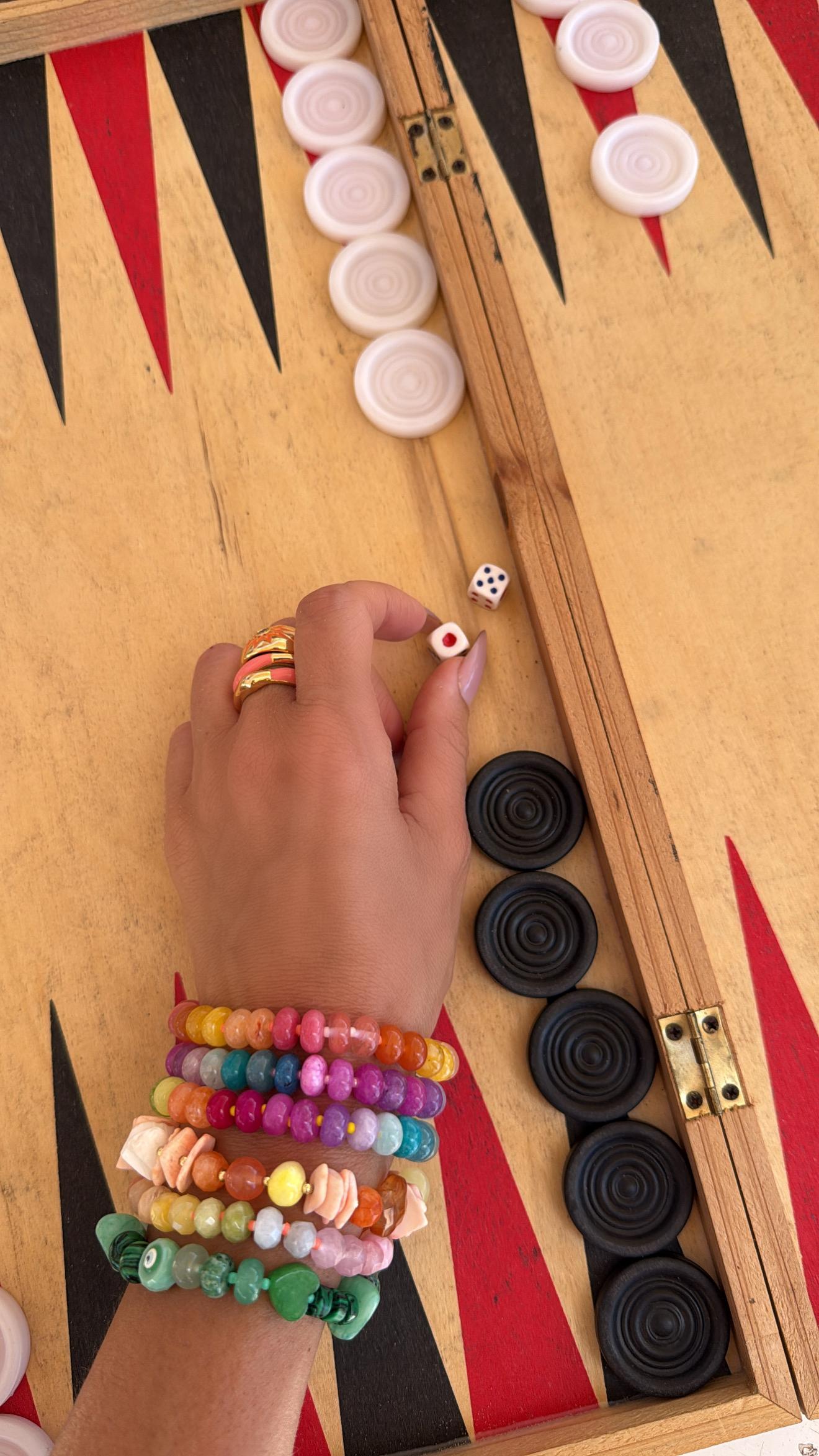 Green Aventurine Stone Beaded Charm Bracelet