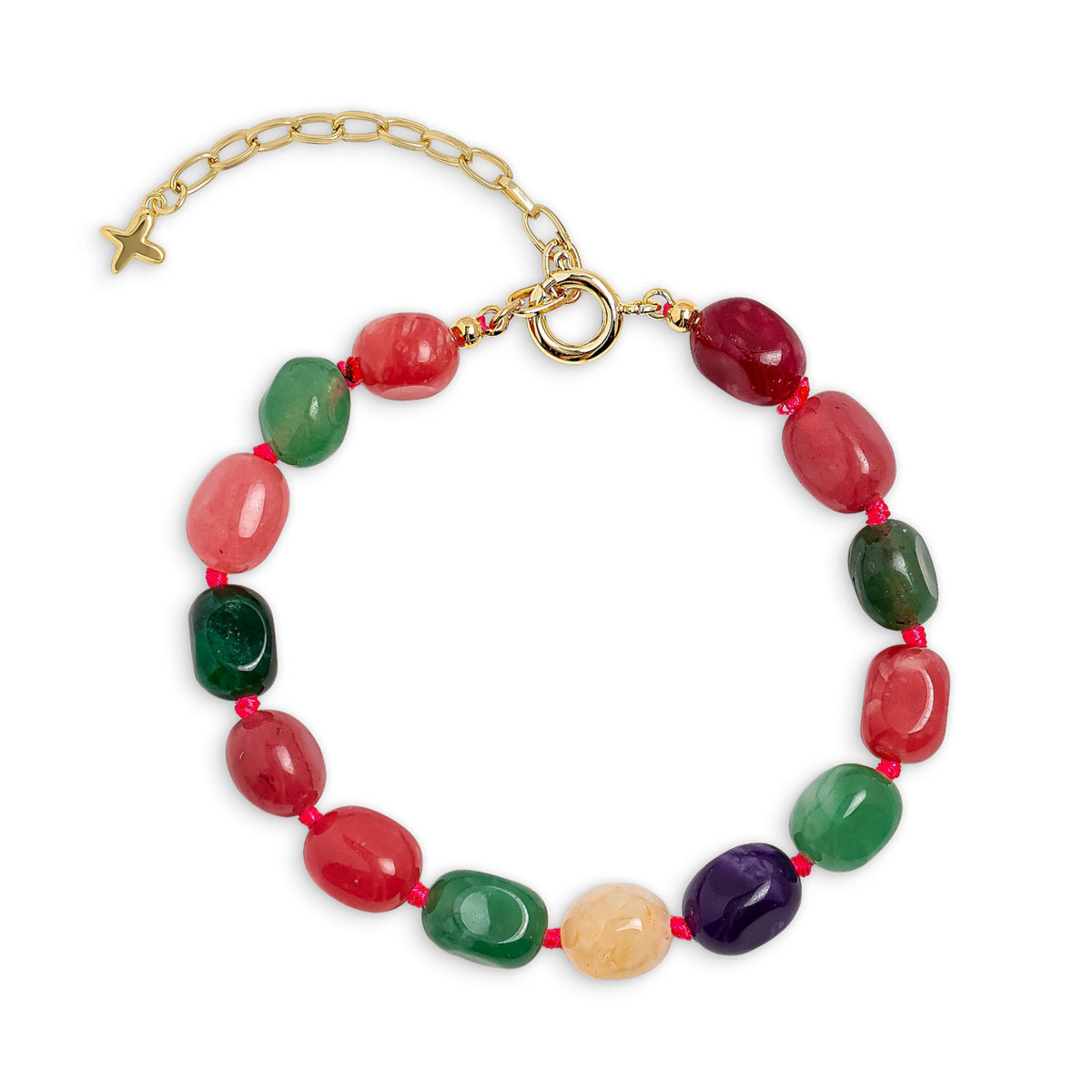 Multicoloured Mixed Jade Chunky Beaded Bracelet