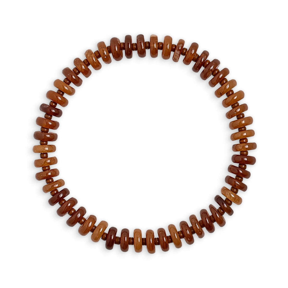 Flat Jade Stone Flat Beaded Bracelet