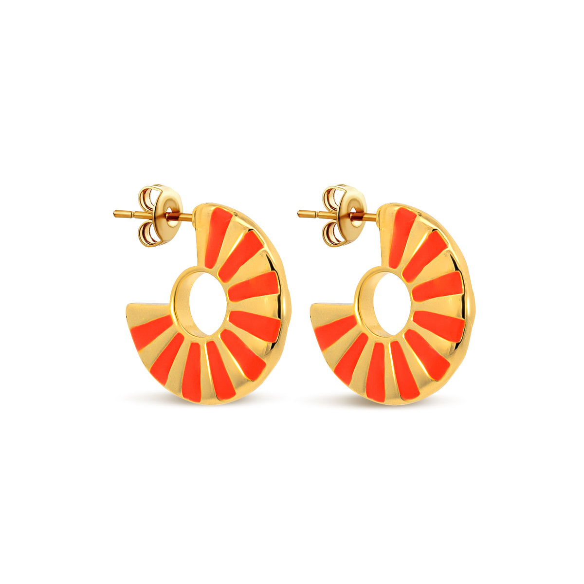 Neon Striped Half Hoop Earrings