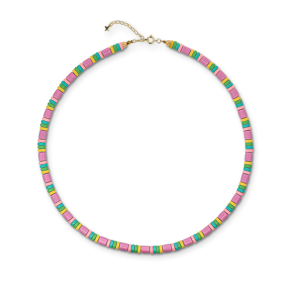 Lilac and Pastel Metal Beaded Necklace