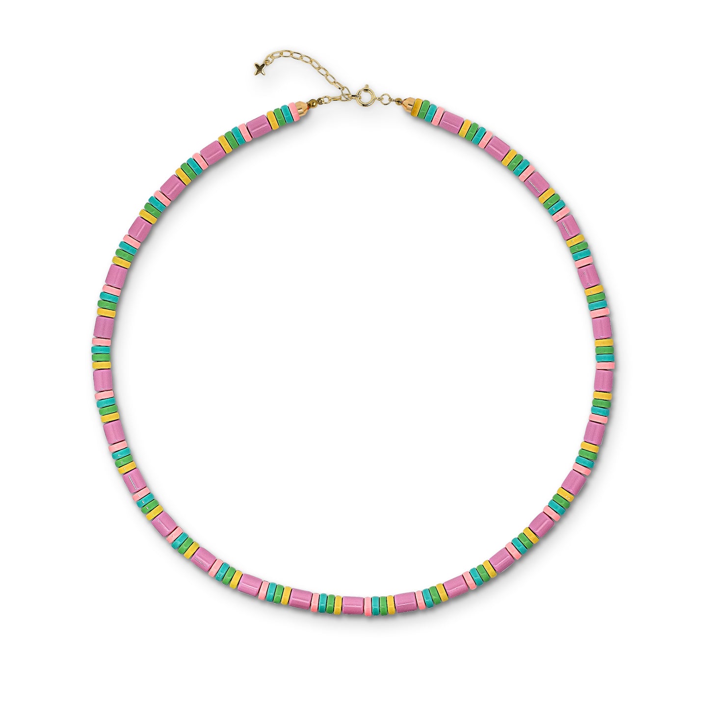 Lilac and Pastel Metal Beaded Necklace