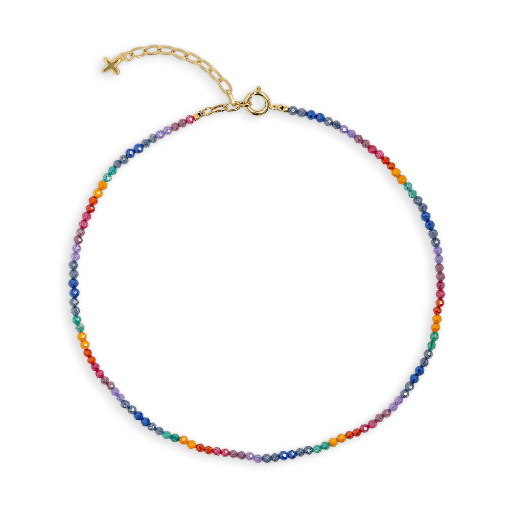 Rainbow Zircon Stone Beaded Necklace