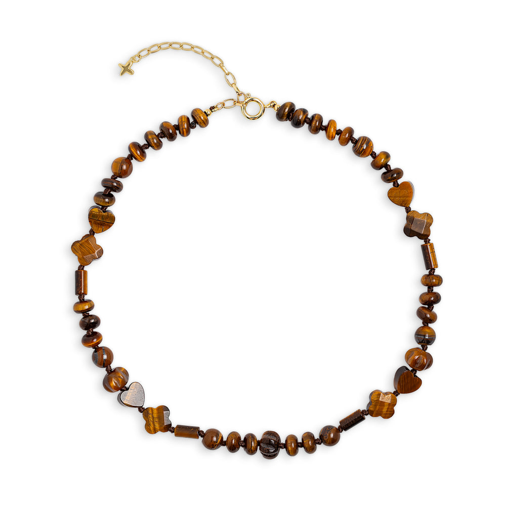 Brown Tiger's Eye Beaded Necklace