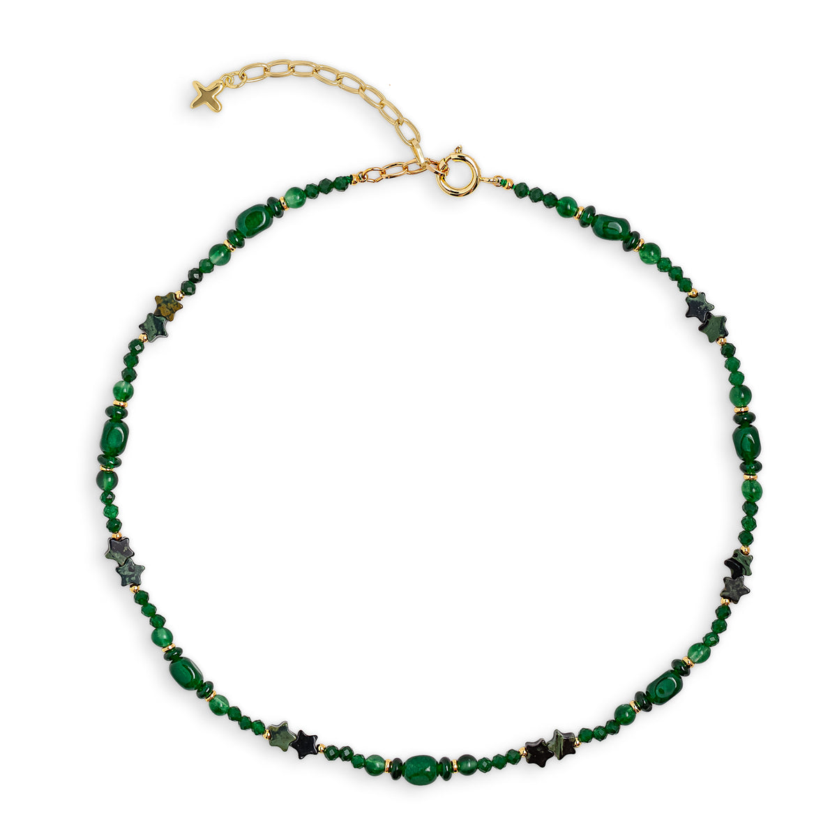 Jade Stone Star Beaded Necklace