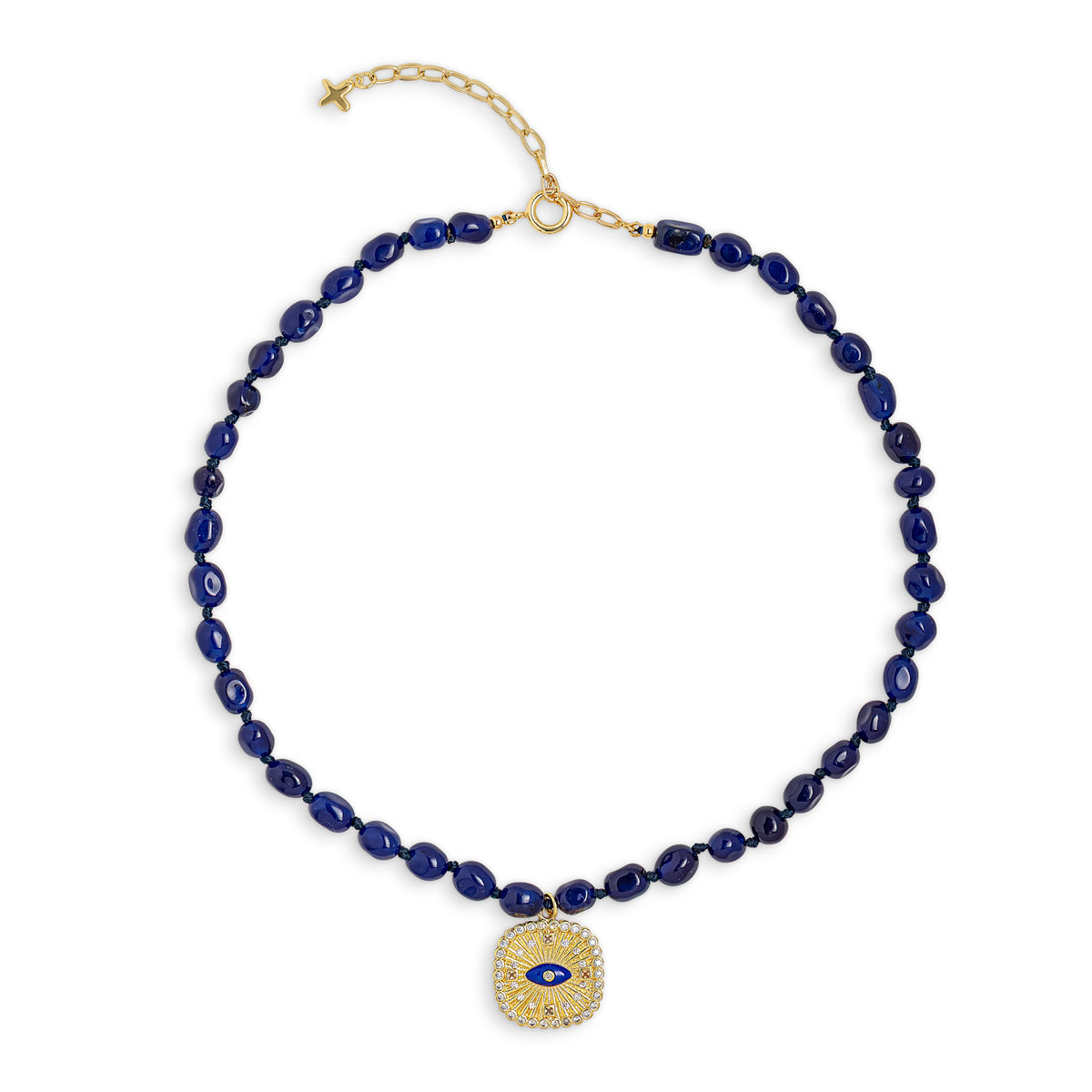 Jade Stone Beaded Charm Necklace