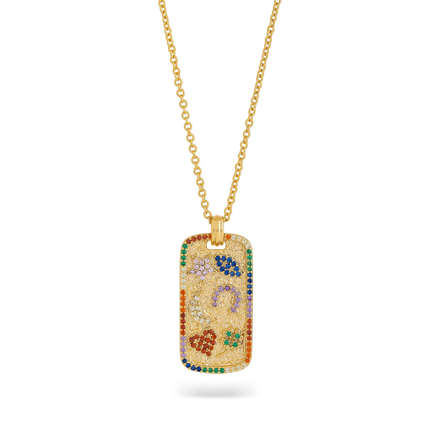 Rainbow Lucky Symbols Tarot Charm Necklace