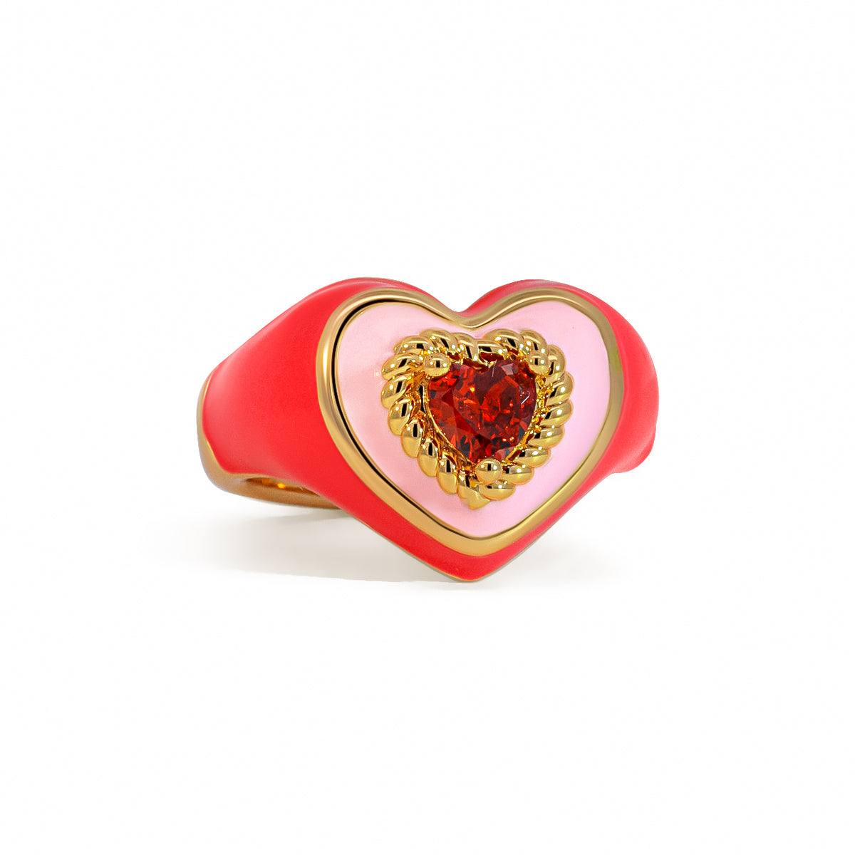 Dark Love Heart Enamel Ring