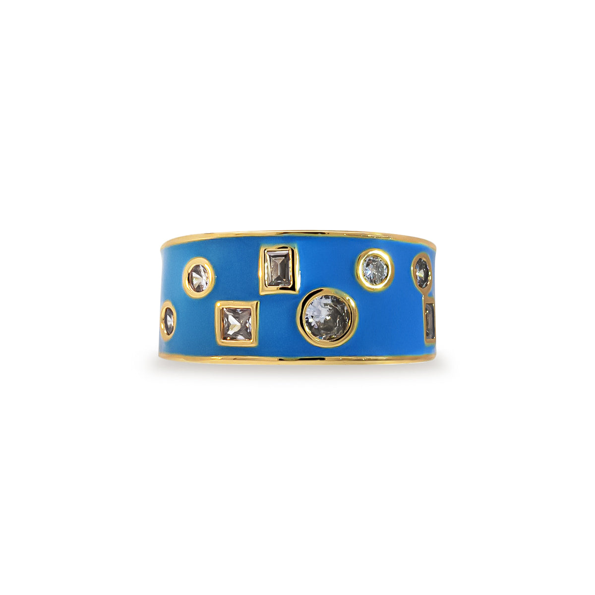 Mixed Shape Chunky Embellished Enamel Ring