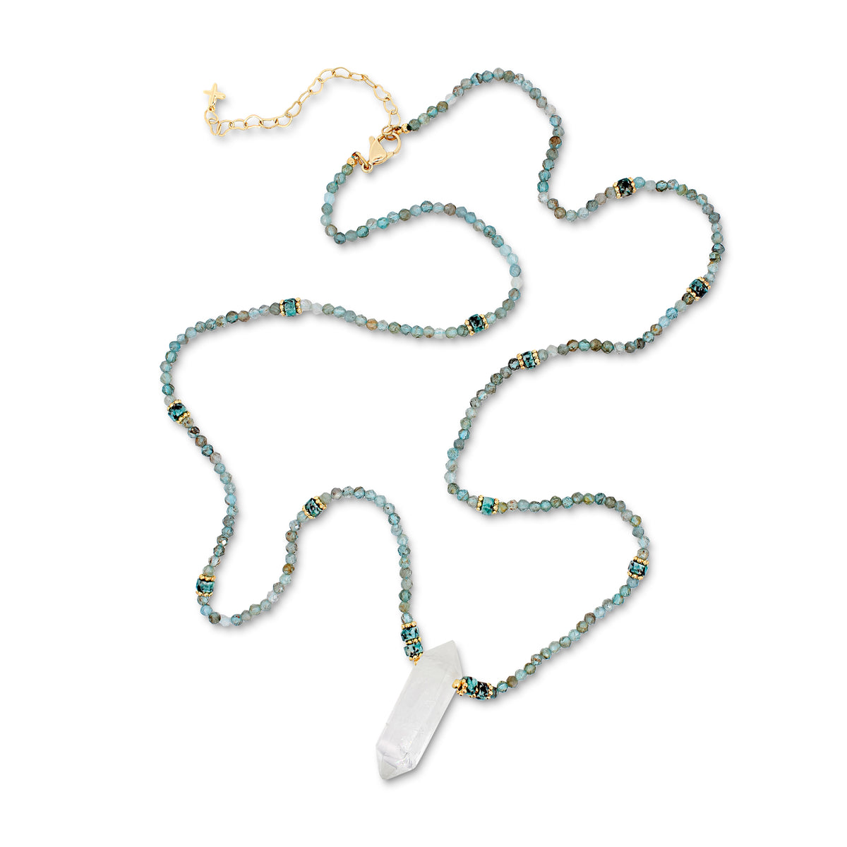 Apatite Stone Quartz Charm Necklace