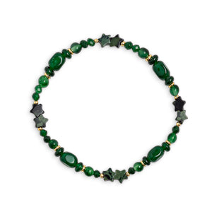Green Jade Stone Star Beaded Bracelet