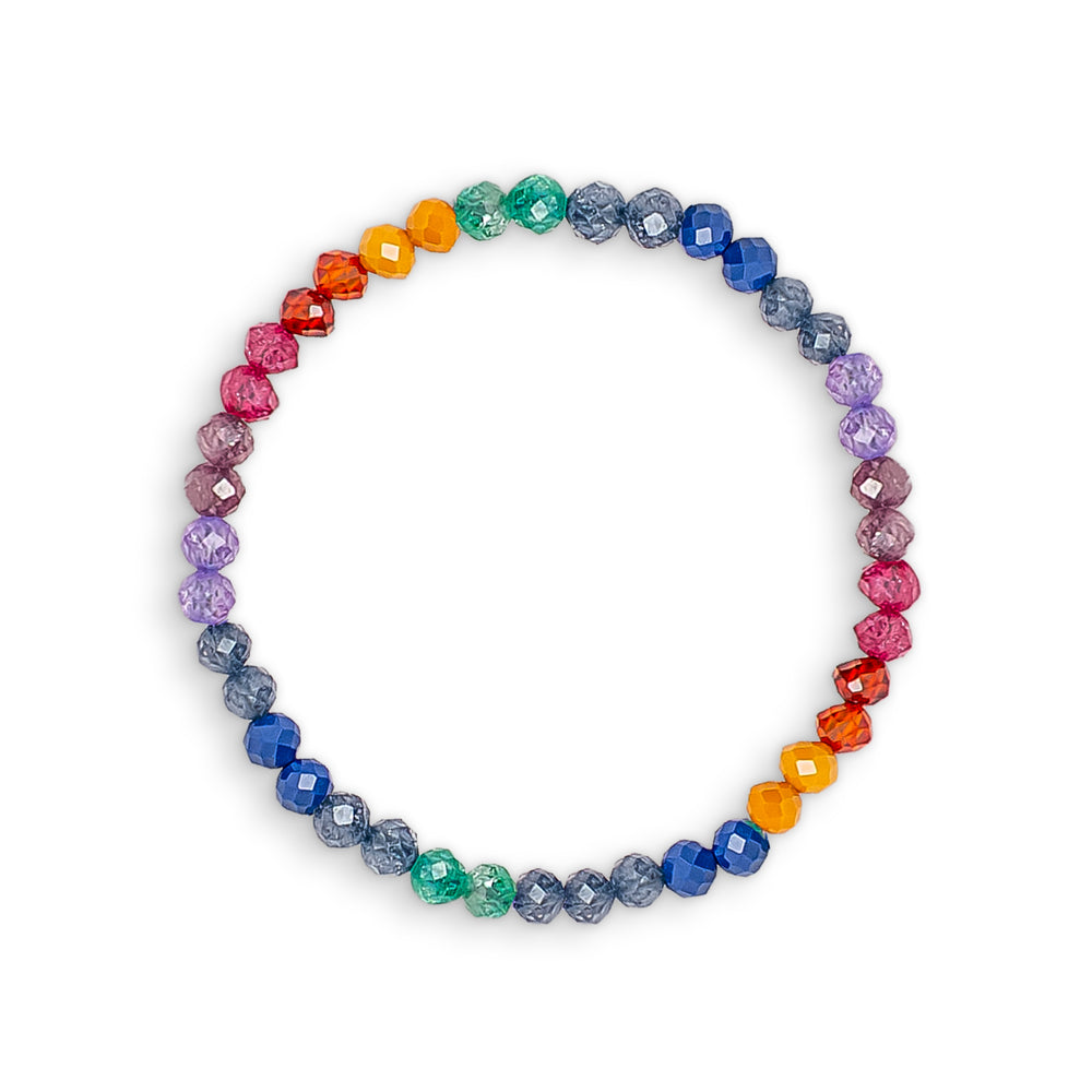 Rainbow Zircon Stone Beaded Bracelet