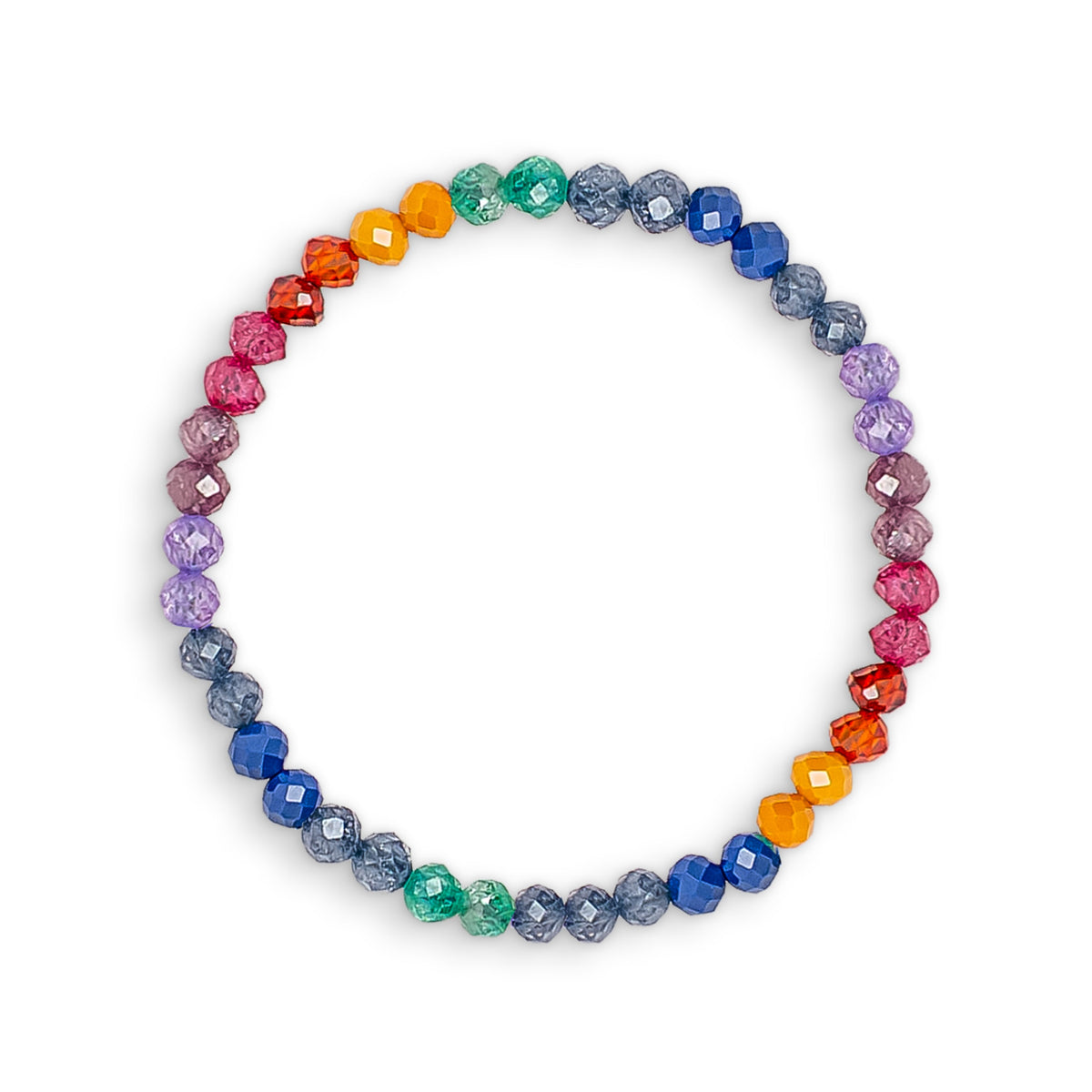 Rainbow Zircon Beaded Bracelet