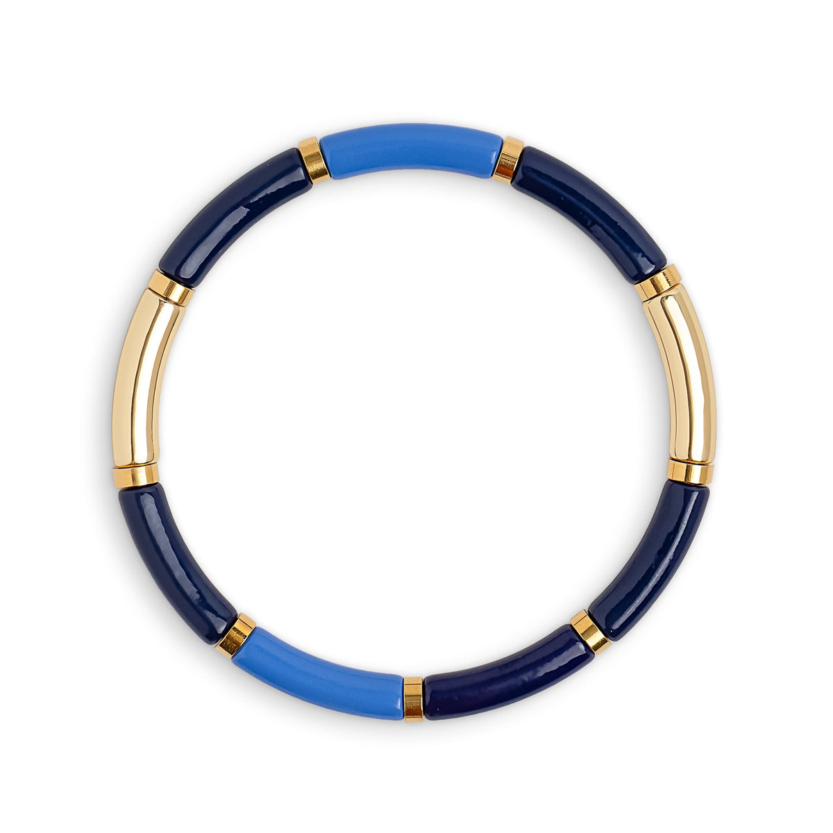 Enamel Elasticated Metal Bead Bracelet