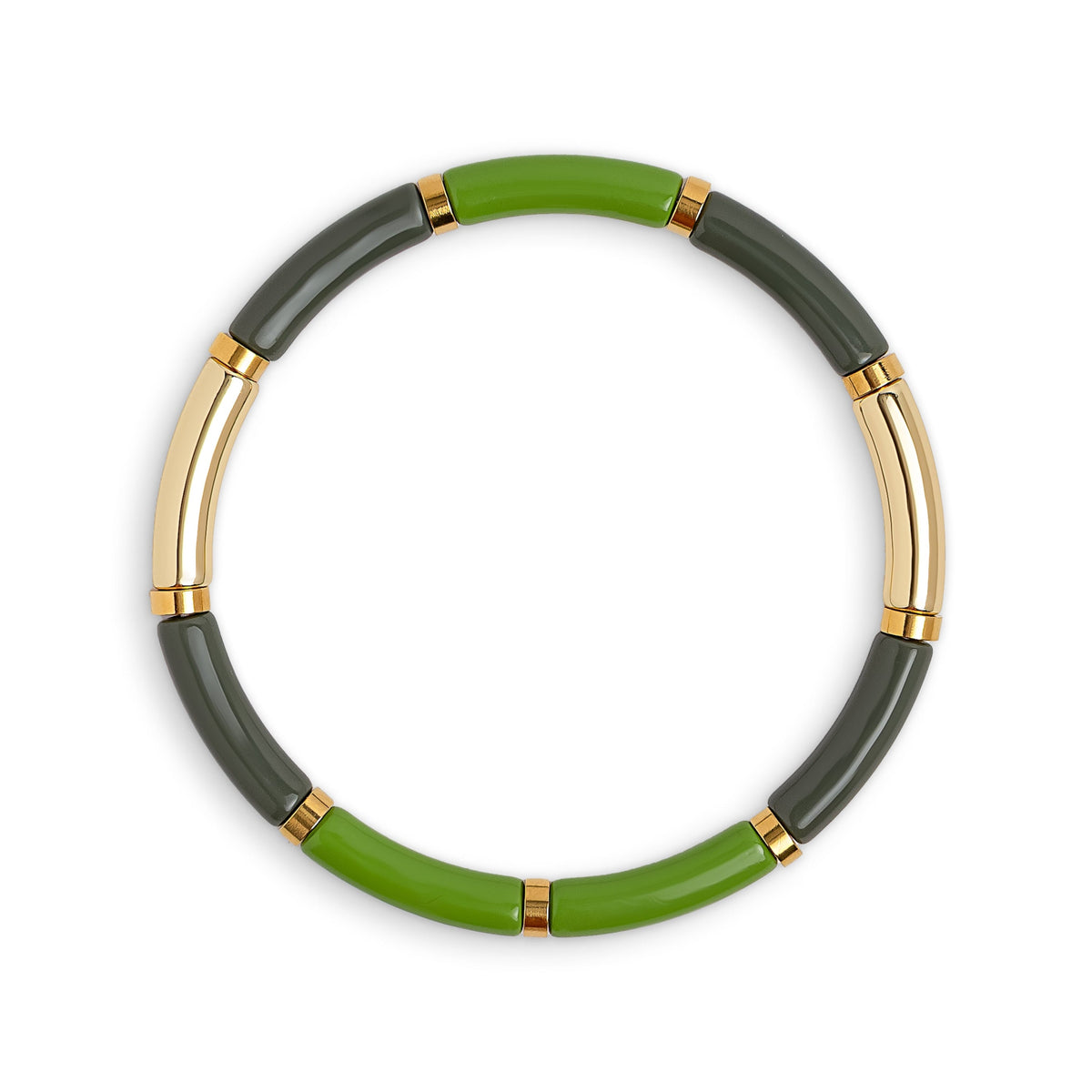 Enamel Elasticated Metal Bead Bracelet
