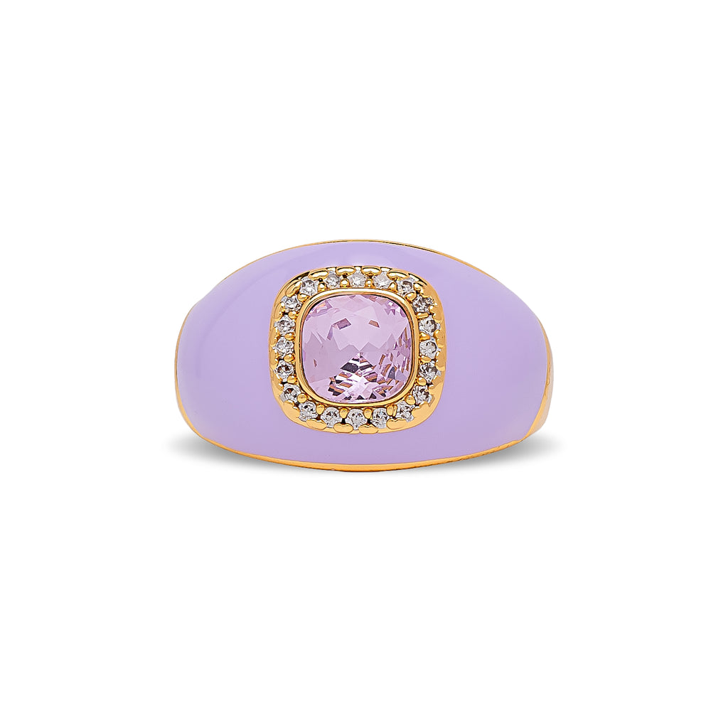 Lilac Chunky Embellished Ring