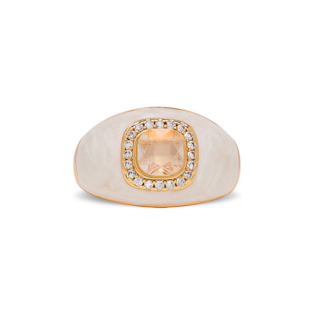 White Chunky Embellished Ring