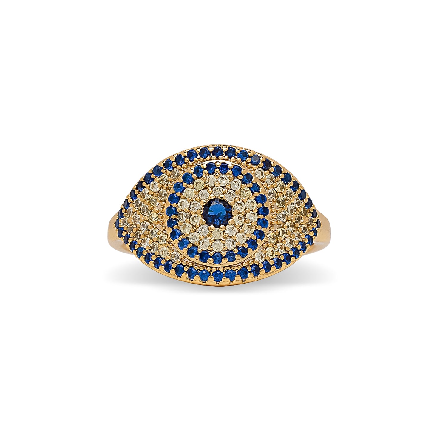 Navy Blue Evil Eye Cubic Zirconia Ring