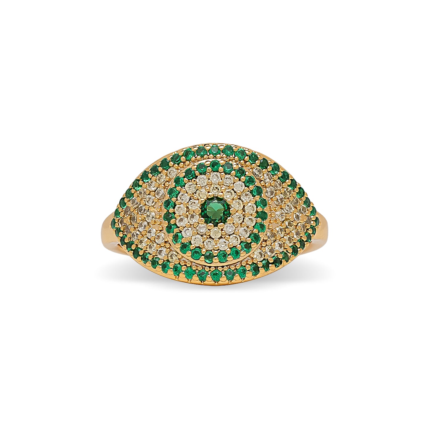 Deep Green Evil Eye Cubic Zirconia Ring