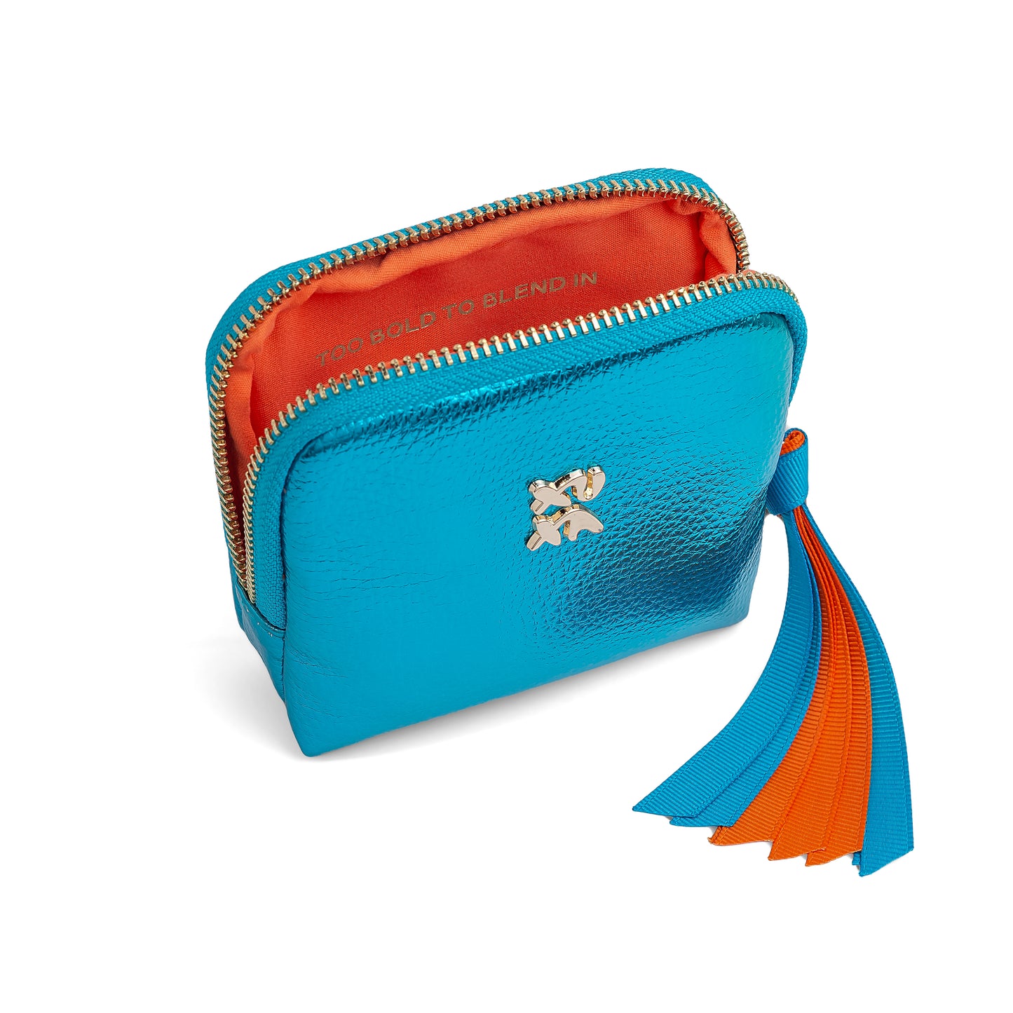 Too Bold To Blend In Blue and Orange Slogan Jewellery Organiser